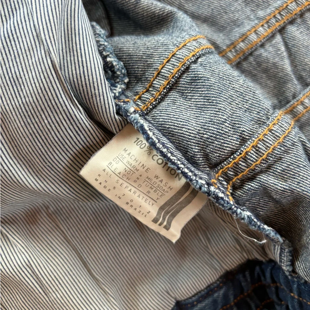Vintage Denim and Leather Bomber Jacket